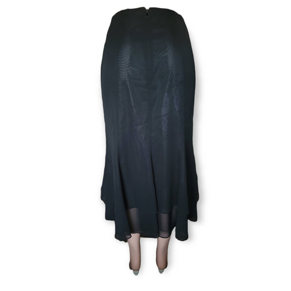 ADRIANNA‎ Papell Evening Essentials Black Layered Mermaid Style Skirt - Picture 4 of 9